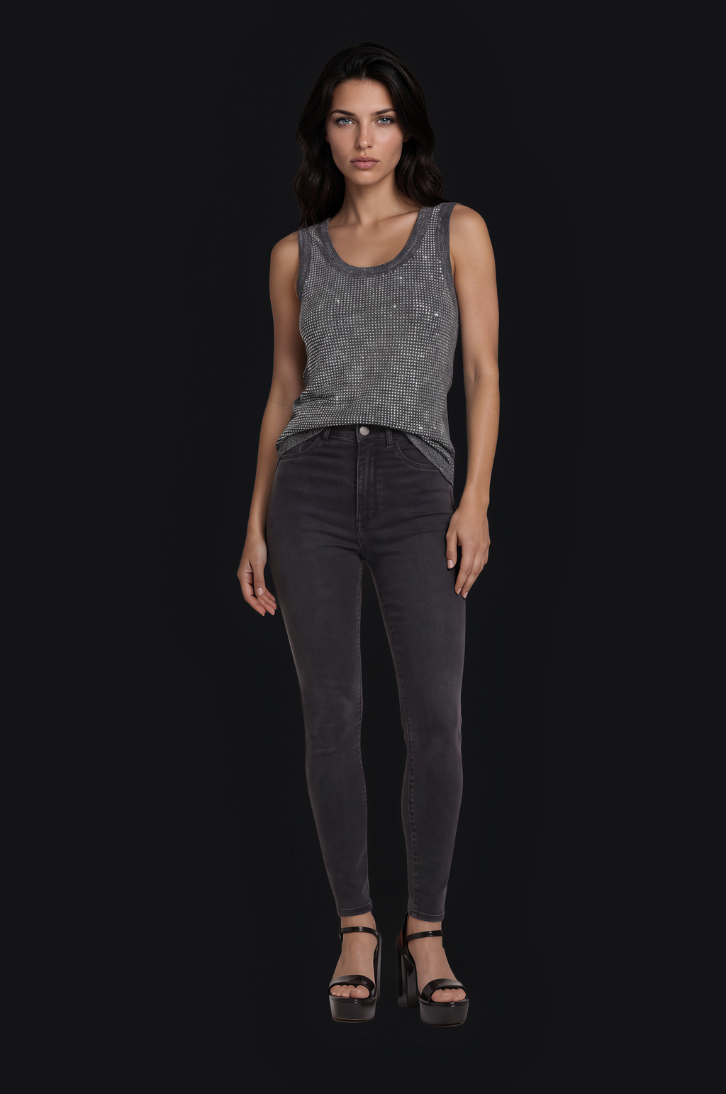 Crystal Tank – Dark Grey — Women