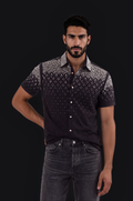 Silver Ombré Crystal Shirt – Black — Men