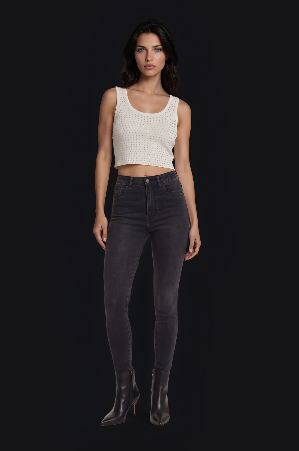 Crystal Tank Top – White