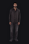 Crystal Satin Shirt – Black