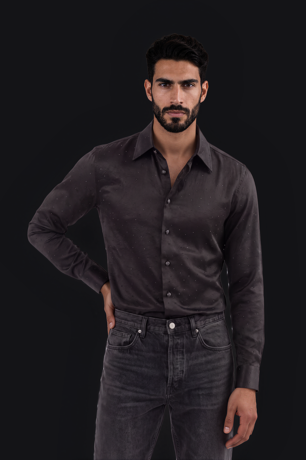 Satin Shirt – Black