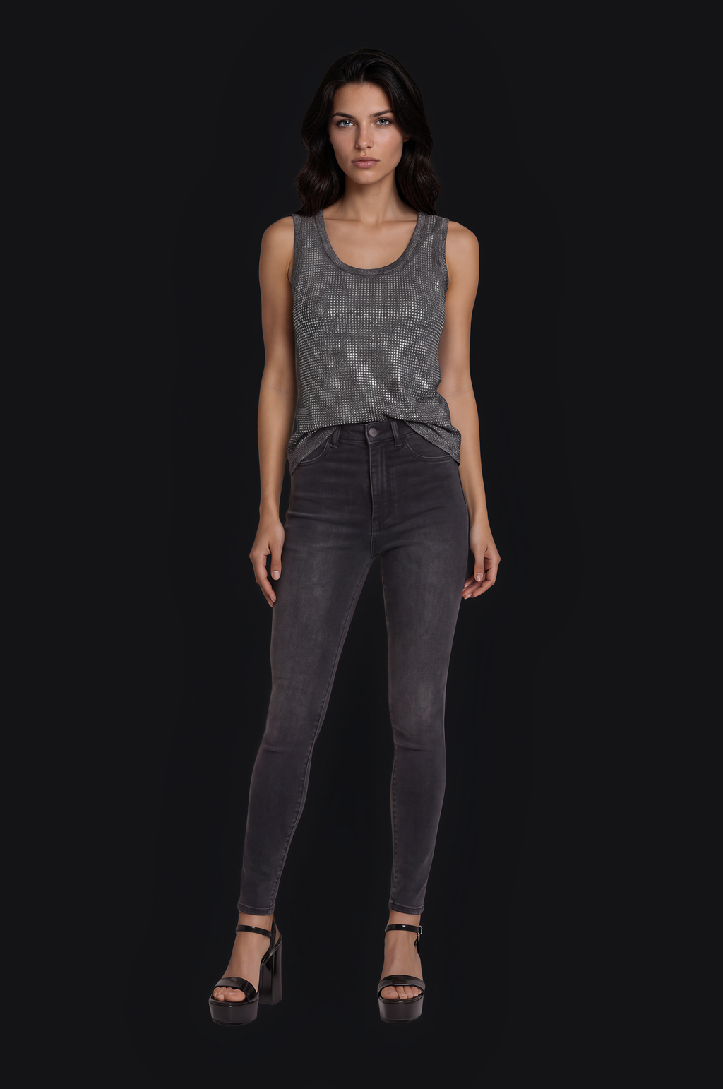 Crystal Tank – Dark Grey — Women