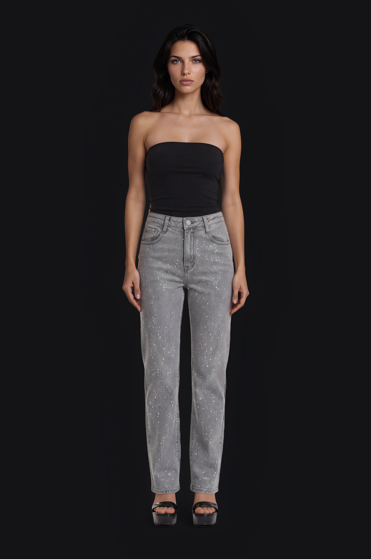 Crystal Jeans – Light Grey