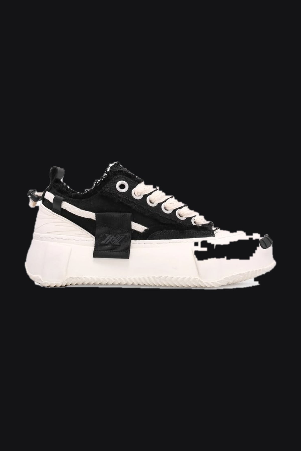 Canvas Platform Sneakers – Black & White — Men