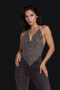 Crystal Mesh Triangle Top – Black — Women