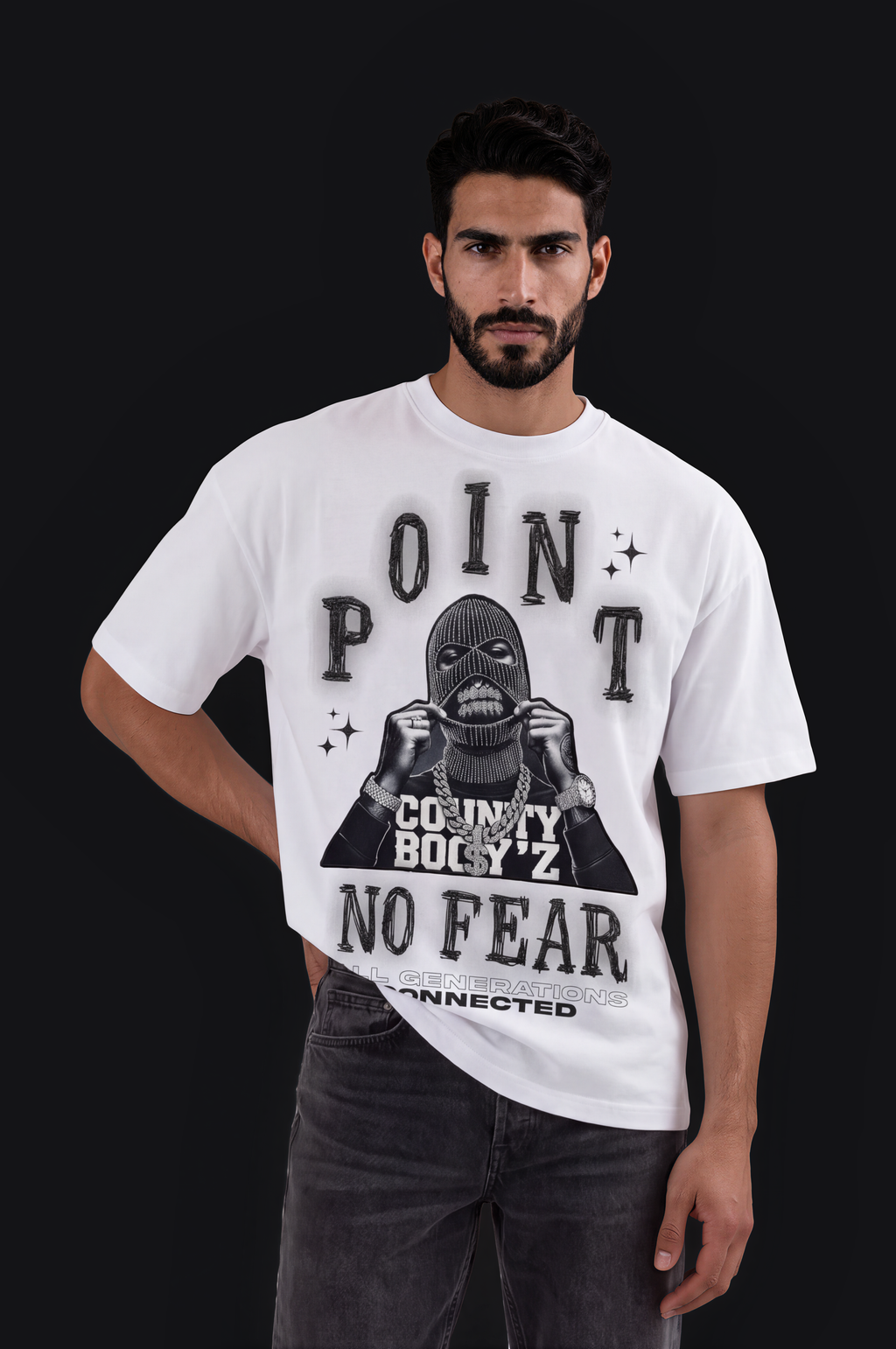 Point No Fear Graphic Tee – White