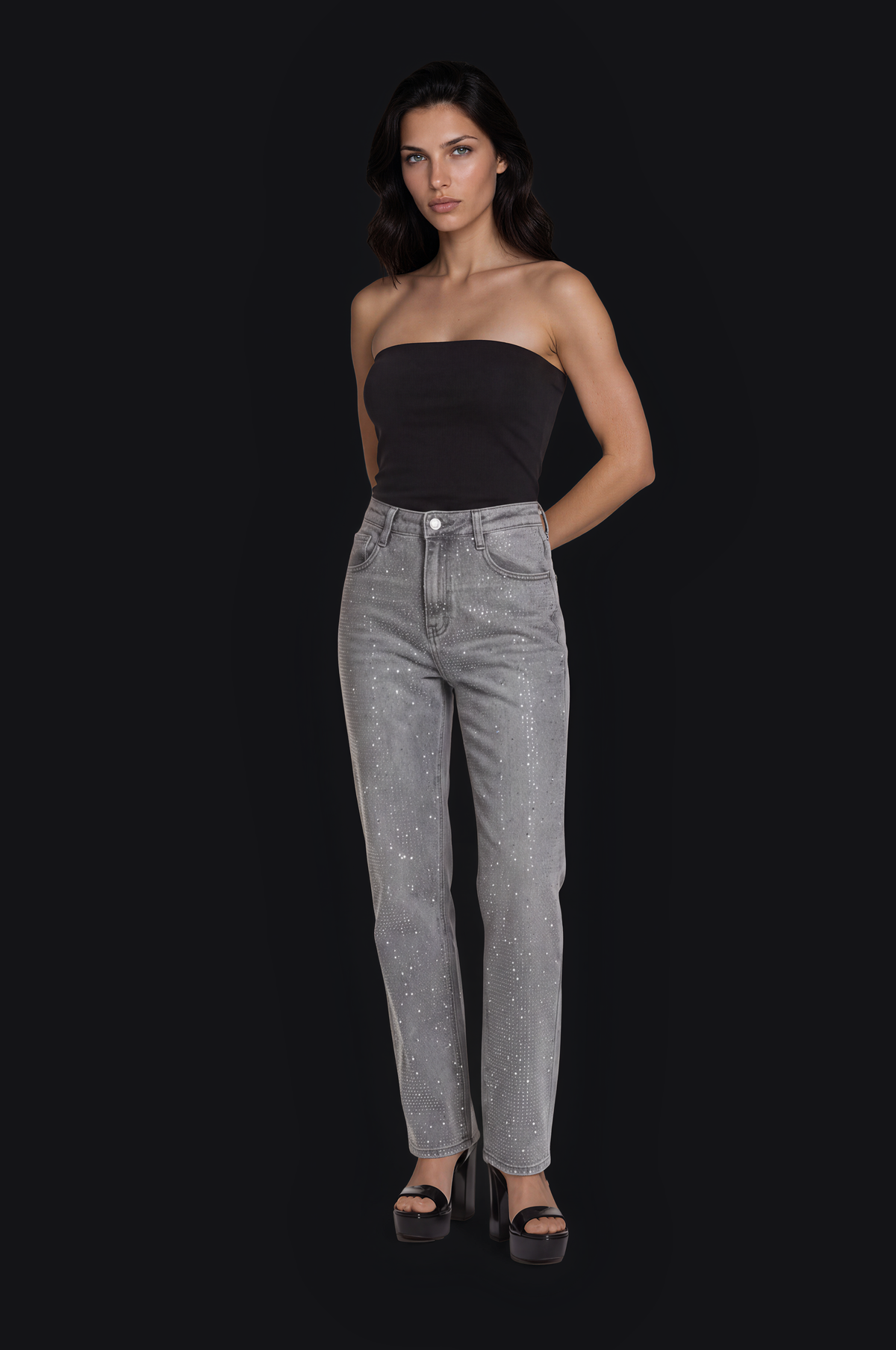 Crystal Jeans – Light Grey
