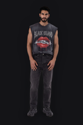 Black Island Lips Sleeveless Tee – Black — Men