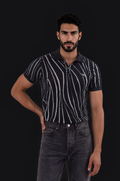 Wave Dot Polo – Black — Men