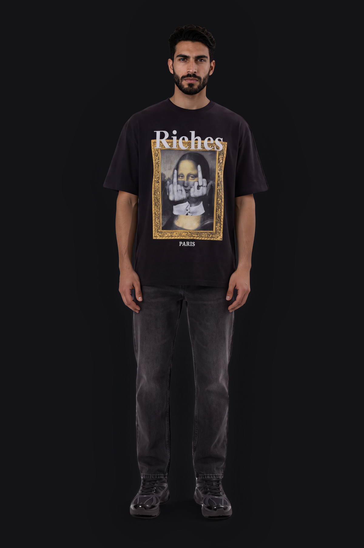 Riches Mona Lisa Graphic Tee – Black