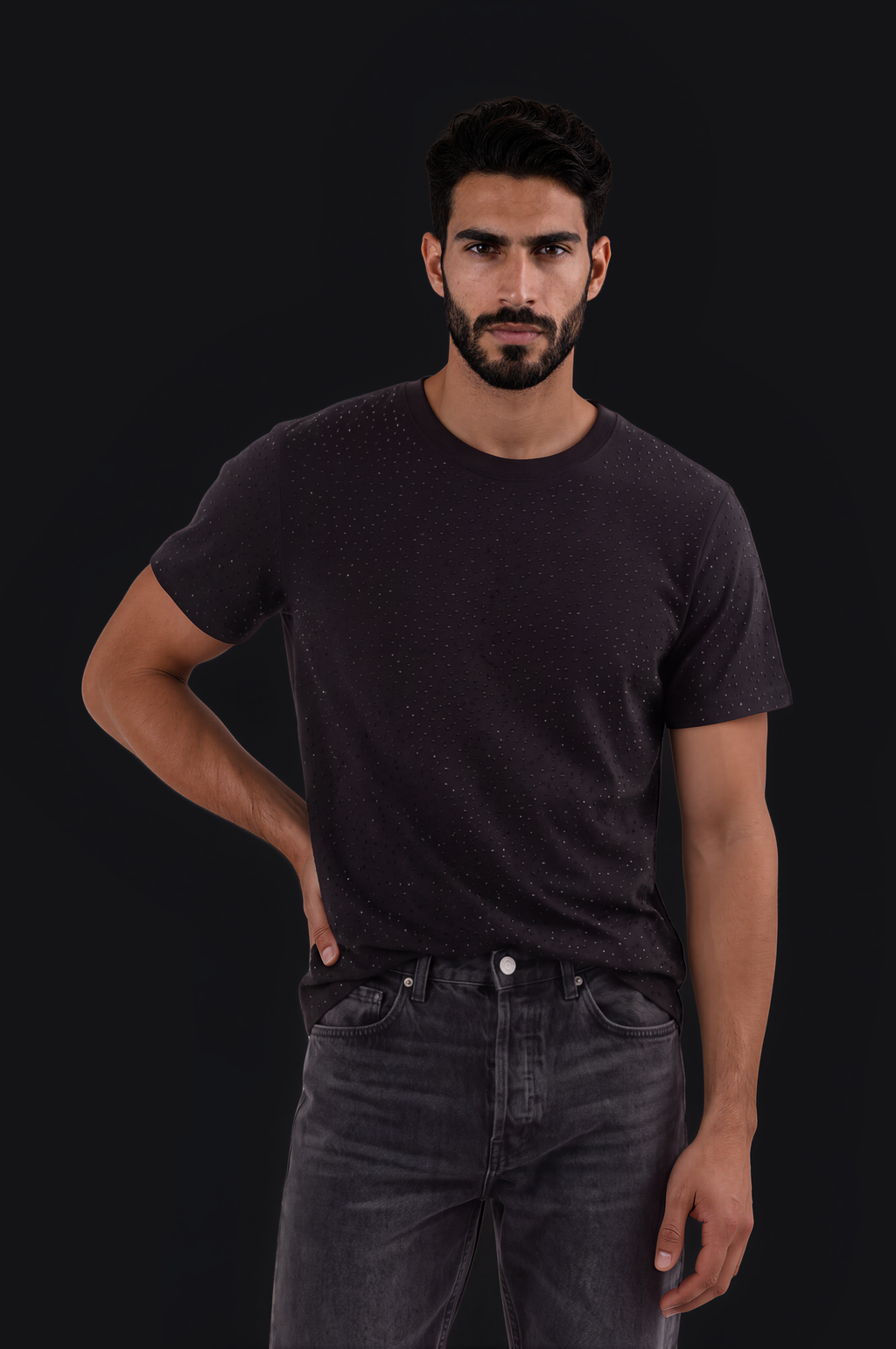 Rhinestone Tee – Black