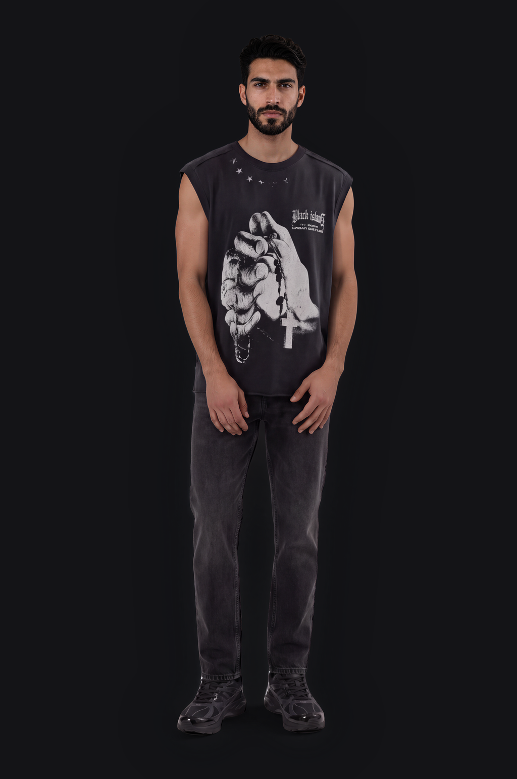 Black Island Fist Sleeveless Tee – Black