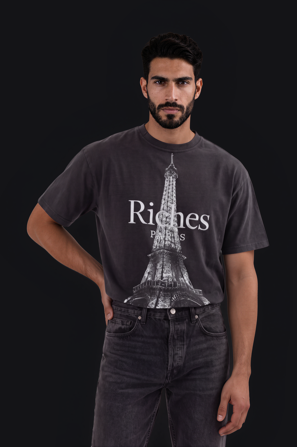 Riches Paris Graphic Tee – Grey